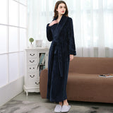 Women Winter Plus Size Long Warm Flannel Bathrobe Men Kimono Velvet Bath Robe Bride Dressing Gown Lovers Robes Night Sleepwear