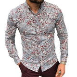 Trendy Men's Printed Long Sleeve Shirts Stylish Thin Tops Social Spring Clothes Free Shipping Vintage Cheap Wholesale