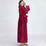 Women Winter Plus Size Long Warm Flannel Bathrobe Men Kimono Velvet Bath Robe Bride Dressing Gown Lovers Robes Night Sleepwear