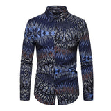 Trendy Spring Elegant Men's Printed Social Shirts Long Sleeve Stylish Thin Tops Clothes Free Shipping Cheap Wholesale