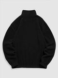 Foesce Fall Fashion Hoodie for Men Polar Fleece Sweatshirt Letter Embroidered Turtleneck Streetwear Pullover Winter Unisex Zipper Sweats