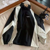 Foesce Windbreaker Jackets Harajuku Oversized Streetwear Black Trench Jacket Couple Clothes Korean Fashion College Coats New