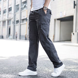 Big Size 6XL Men's Cargo Trousers Straight Leg Work Pants Men Cotton Casual Loose Spring Summer Wide Overalls Male Multi Pockets