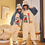 Winter Couple Pajamas Jumpsuits Women Men Coral Fleece Sleepwear Onesie Cartoon Rabbit Korean Warm Thicken Pyjamas Lover Pigiama