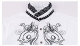 Medieval Retro Embroidery Lace Shirts for Men Steampunk Viking Pirate Halloween Cosplay Costume Renaissance Gothic Ruffle Shirts