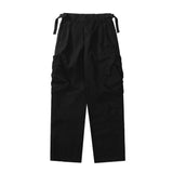 Foesce American street fashion big pocket overalls trousers loose casual design straight wide leg trousers mens clothing pants