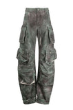 Foesce Camo Cargo Pants Men High Waist Patchwork Pockets Camouflage Cargo Trousers Male Clothing Fashion Streetwear Hip Hop