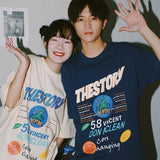 Harajuku Letters Dinosaur Graphic T Shirts Men Hip Hop Streetwear Casual Oversized Loose Short Sleeve Tee Shirts Apricot