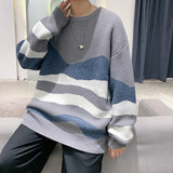 Men Pullover Sweater Autumn New Fashion Casual Loose Thick O-Neck Wool Knitted Oversized Harajuku Streetwear Knitwear Tops