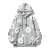 Foesce Foam Kapok Print Letter Embroidery Pullover Hoodies Men's and Women's Streetwear Oversize Fleece Hooded Sweatshirts