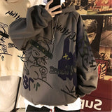 Cute Cartoon Hoodie Streetwear Boy Japanese Hip Hop Sweatshirt Men Fashion Tops Casual Funny Spring Autumn Harajuku Clothes Male