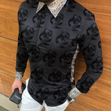 Foesce Casual Loose Turn-down Collar Mens Shirts Vintage Printing Button Short Sleeve Tops Summer Men Clothing Fashion Streetwear