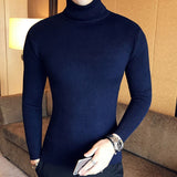 Men Turtleneck Sweaters and Pullovers  New Fashion Knitted Sweater Winter Men Pullover Homme Wool Casual Solid Clothes