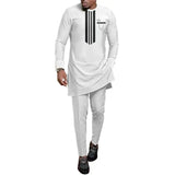 Foesce Summer New Dashiki National Dress African Men's Printed Top And Trousers Suit Wedding Dress Sunday Prayer Casual Slim Suit