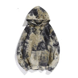 Tie Dye Hoodie Plush Keep Warm Fashion Men Drawcord  Coat Tops Unisex Hip Hop Men High Street Essential Hoodies