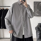 Foesce Oversized Shirt For Men Streetwear Long Sleeve Harajuku Chain Fashion Men's Shirts Korean Clothes Branded Men's Clothing