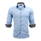 Men Shirts Europe Size New Arrivals Slim Fit Male Shirt Solid Long Sleeve British Style Cotton Men's Shirt Office