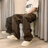 Men Casual Cargo Pants Streetwear Big Pocket Baggy Mopping Trousers Harajuku Hip Hop Loose Women Wide Leg Pants Overalls