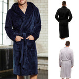 Foesce Plush Long Flannel Bath Home Male Sleepwear Clothes Robe Casual Robe Warm Man Mens Lounge Nightgown Winter Sleeve Bathrobe Shawl