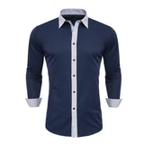 Men Shirts Europe Size New Arrivals Slim Fit Male Shirt Solid Long Sleeve British Style Cotton Men's Shirt Office