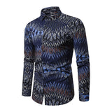 Trendy Spring Elegant Men's Printed Social Shirts Long Sleeve Stylish Thin Tops Clothes Free Shipping Cheap Wholesale