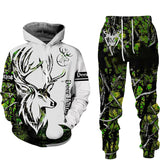 Deer 3D Full Printed Harajuku Hoodies Pants Tracksuit 2pc Women Fashion Casual Pullover Sweatshirts Set Women's Clothing Suits