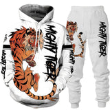 Foesce New Animal 3D Tiger Printed Hoodie + Pants Suit Cool Men/Women 2 Pcs Sportwear Tracksuit Set Autumn And Winter Men's Clothing