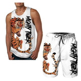 Summer Fashion Top/ Shorts/2PC Sets Cool Tiger Print Tank Tops Mens Vest Sportwear Tracksuits Men's Clothing